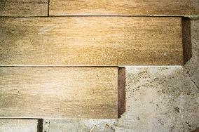 construction site, family house, bathroom, reconstruction, renovation, pavage, paving, floor, flooring