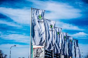 flag, flags, Skoda Auto, sky, logo