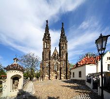 Basilica of St. Peter and St. Paul, church in Vysehrad fortress in Prague