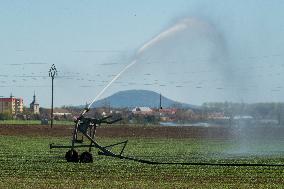 Agricultural irrigation system, watering, dry field, drought