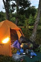 camping, camp, tent, equipment, gear, gas cooker