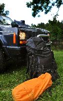 camping, camp, car, bag