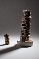 euro, EUR, coin, coins, money, cash, currency, Leaning Tower of Pisa, Italy