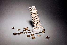 euro, EUR, coin, coins, money, cash, currency, Leaning Tower of Pisa, Italy