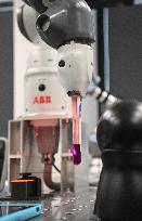 robotic workplace openTube, robot ABB, samples covid-19, coronavirus