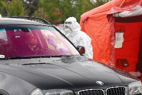 Coronavirus tests for miners at the hospital in Rybnik