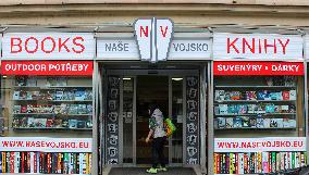 the shop of the Nase vojsko (Our Army) publisher in Prague