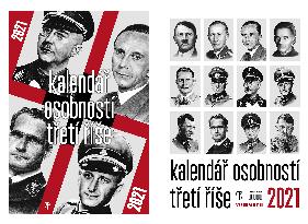 Nazi leaders calendar 2021, the shop of the Nase vojsko (Our Army) publisher in Prague
