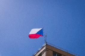 the Czech national flag