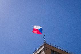 the Czech national flag