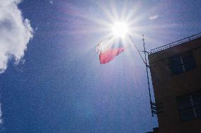 the Czech national flag