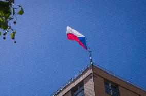 the Czech national flag