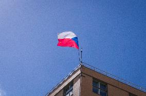 the Czech national flag