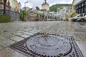 Karlovy Vary Spa, reopening, Market Colonnade, without people