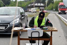 Border control Strelna - Lysa pod Makytou, Slovakia, Czech Republic