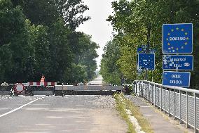 closed border crossing Lanzhot - Brodske, Slovakia, Czech Republic