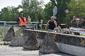 closed border crossing Lanzhot - Brodske, Slovakia, Czech Republic