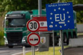 Dolni Dvoriste-Wullowitz border crossing between Austria and the Czech Republic, EU