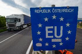 Dolni Dvoriste-Wullowitz border crossing between Austria and the Czech Republic, EU