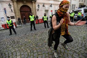 demonstration against the police violence and racism in the USA was held in Prague, Embassy of the United States