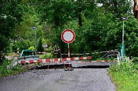 Oskava, local flood, bridge