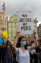 demonstration against the police violence and racism in the USA was held in Prague, NO JUSTICE NO PEACE