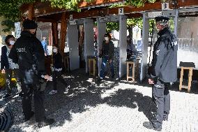 security measures at the entrance to Prague Castle in Prague