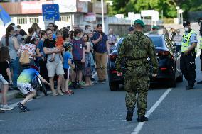 Protest against restricted cross-border movement between Czech and Poland