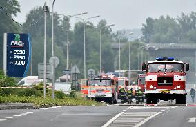 tens of people evacuated over LPG fire in Cesky Tesin, firefighters