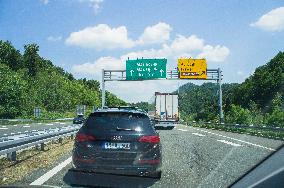 Macelj/Gruskovje border crossing - Croatia - Slovenia, HR-SLO, traffic jam, truck, lorry