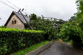 Firemen, Lubina, Koprivnice, waterlogged, hillside fell, fallen trees, power lines