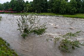 River Moravka, Ostravice, flood, place of accident, raft