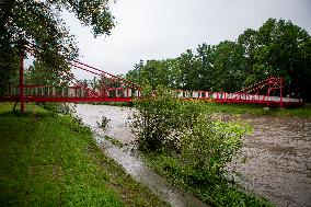 River Moravka, Ostravice, flood, place of accident, raft