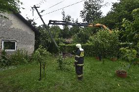 Firemen, Lubina, Koprivnice, waterlogged, hillside fell, fallen trees, power lines