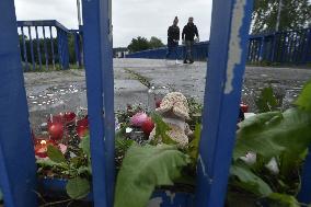 River Moravka, Ostravice, flood, place near the accident, bridge, candles