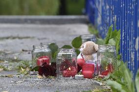 River Moravka, Ostravice, flood, place near the accident, bridge, candles