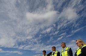 Radek Matl, Andrej Babis, Karel Havlicek, Klara Dostalova, construction site of Nove Straseci - Revnicov bypass, D6