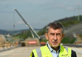 Andrej Babis, construction site of Nove Straseci - Revnicov bypass, D6