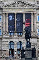Milada Horakova, poster, the inscription Murdered by Communists, National Museum Prague