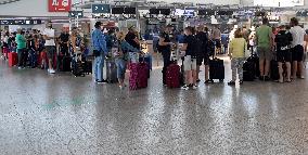 Prague airport Letiste Praha, Vaclav Havel Airport, tourist, passengers, face mask