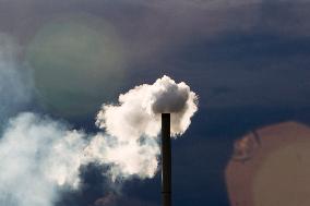 chimney, smoke, sky, emission, exhalation