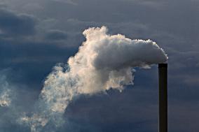 chimney, smoke, sky, emission, exhalation