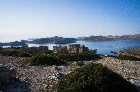 Kornati Islands National Park, The Kornati archipelago, Mana island, ruin