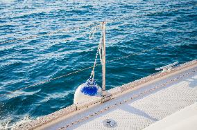 sailing yacht, cruising, cruiser, sea, fender, cleat