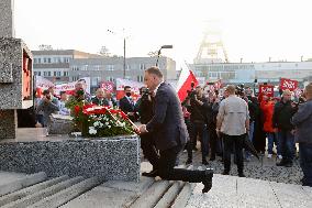 Polish President Andrzej Duda meeting with the miners of the Zofiowka coal mine in Jastrzebie.