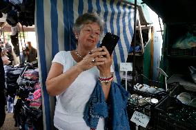 Polish President Andrzej Duda meeting with the residents of the town of Dabrowa Gornicza.