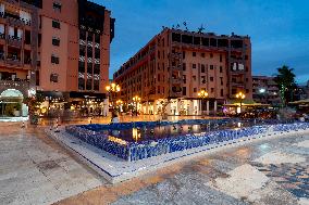 evening atmosphere in the modern part of Marrakesh Gueliz