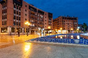 evening atmosphere in the modern part of Marrakesh Gueliz