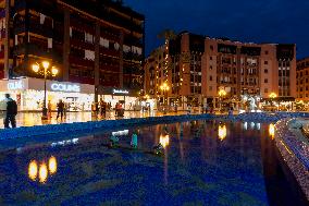 evening atmosphere in the modern part of Marrakesh Gueliz