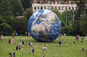 giant inflatable model of the planet Earth